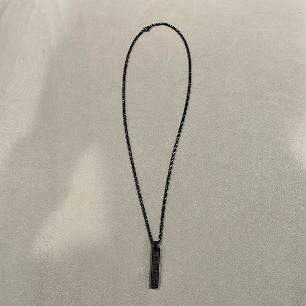 Mens Black Roman Numeral Pendant